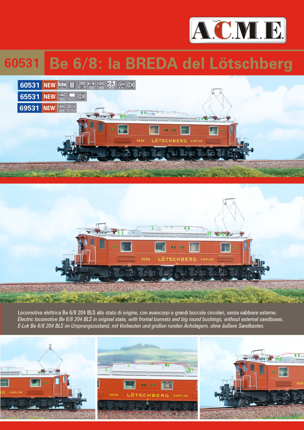 ACME - Anonima Costruzioni Modellistiche Esatte - BLS - Be 6/8 204 electric locomotive