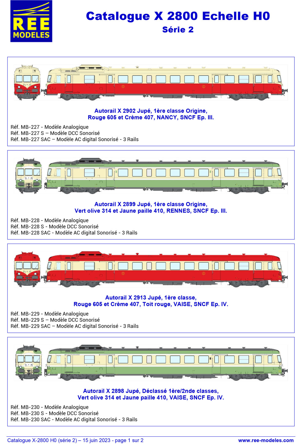 Rails Europ Express - SNCF - X 2800 diesel railcar