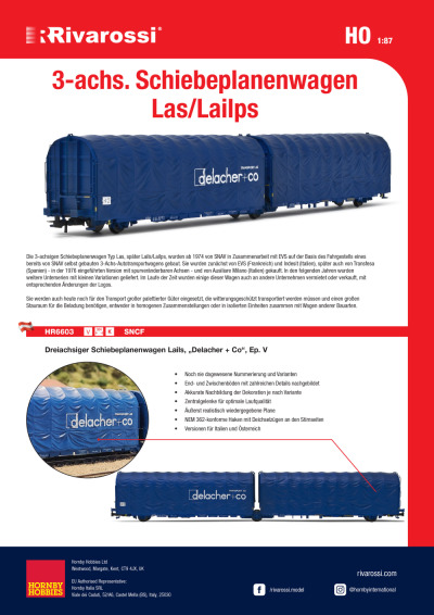 Las/Lailps freight wagon - Rivarossi