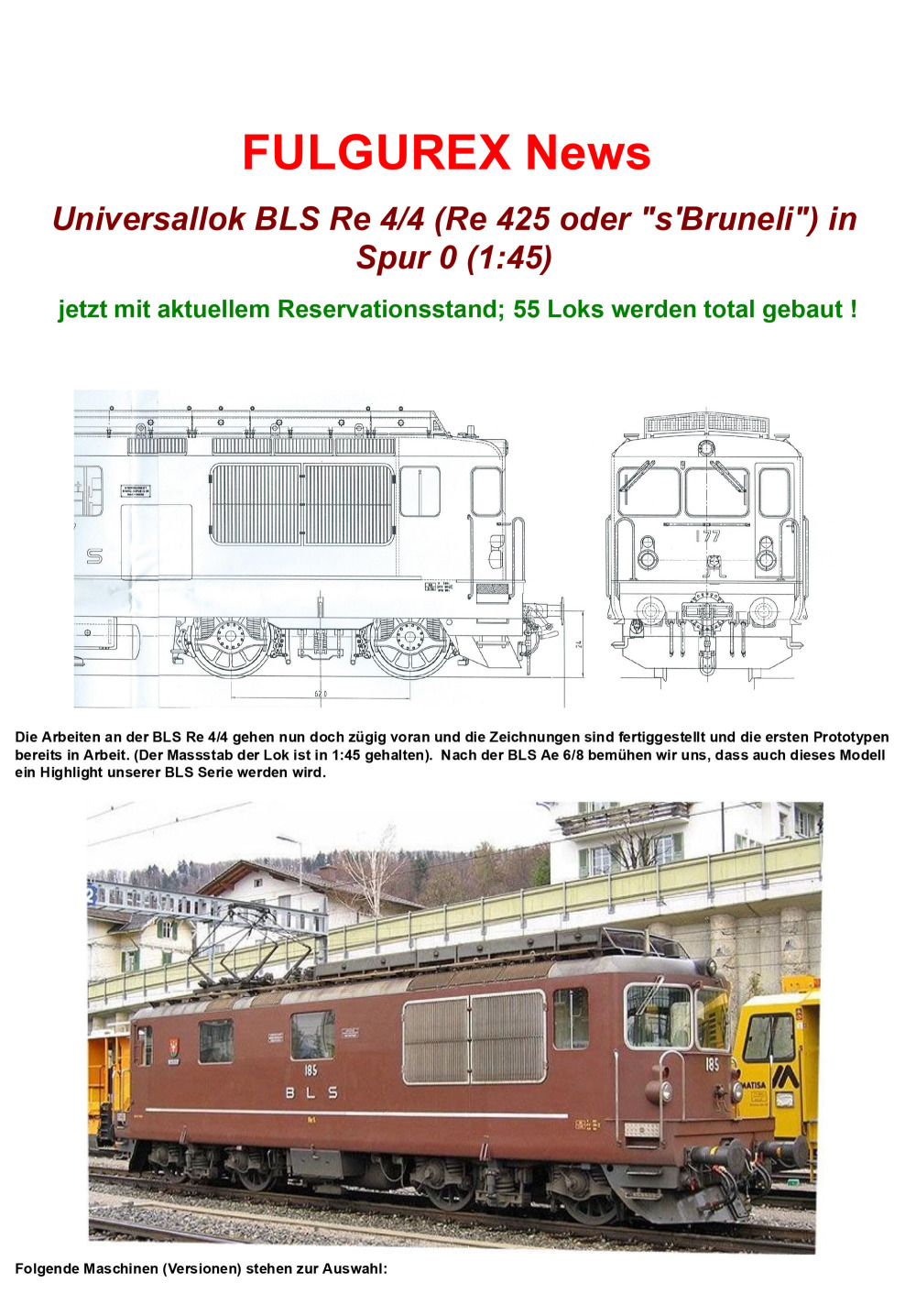 Fulgurex - BLS - Re 4/4 electric locomotive