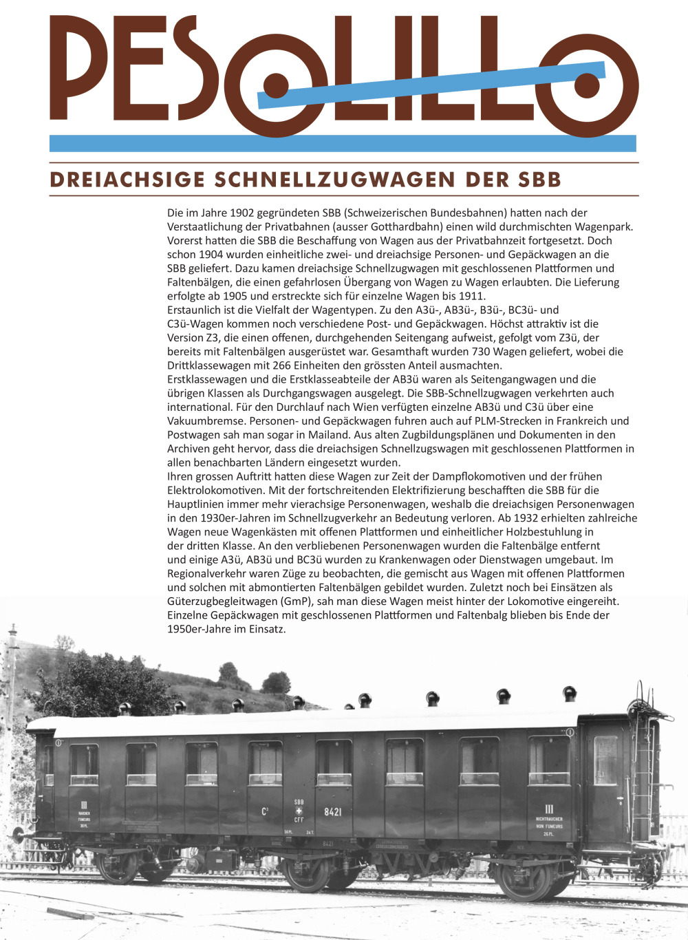 PESOLILLO - SBB - Three-axle express train carriages