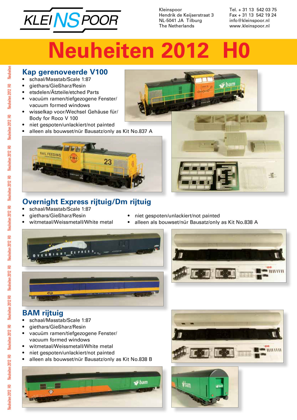 Kleinspoor - Novelties 2012