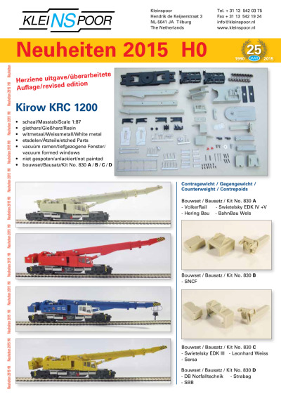 Novelties 2015 - Kleinspoor