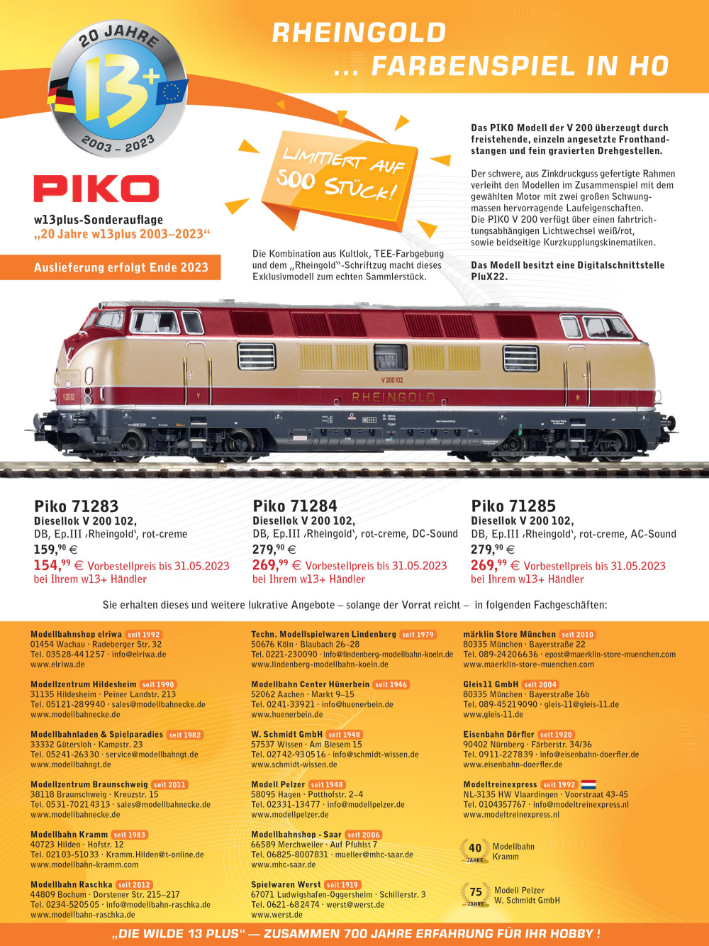 W13PLUS-HÄNDLERVEREINIGUNG - Announcements 05.2023