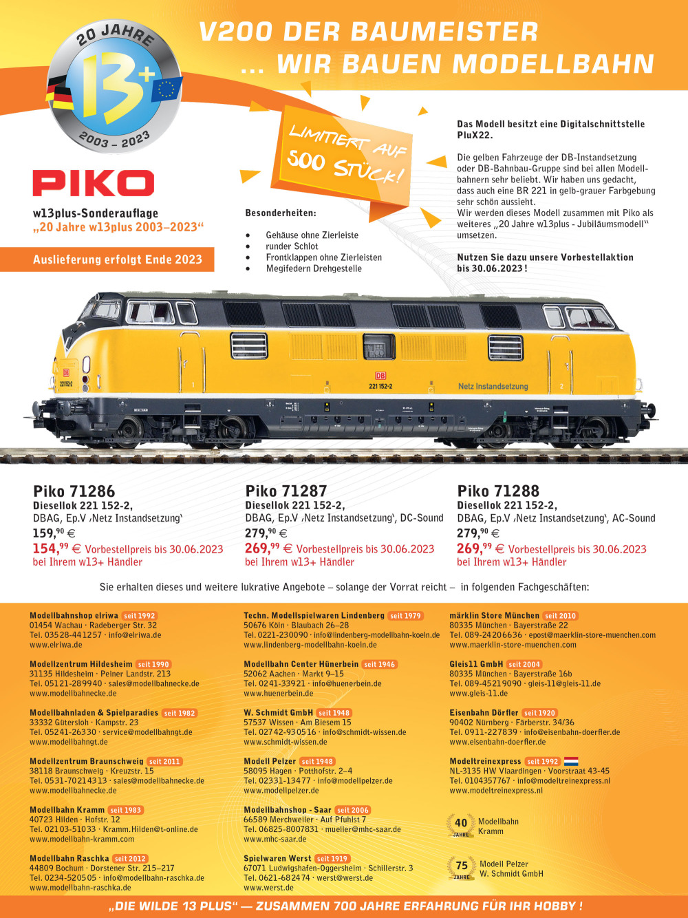 W13PLUS-HÄNDLERVEREINIGUNG - Announcements 06.2023