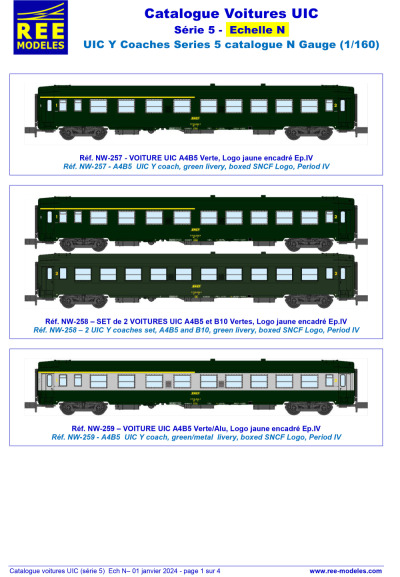 UIC Y passenger coaches (5th series) - REE MODÈLES - Rails Europ Express