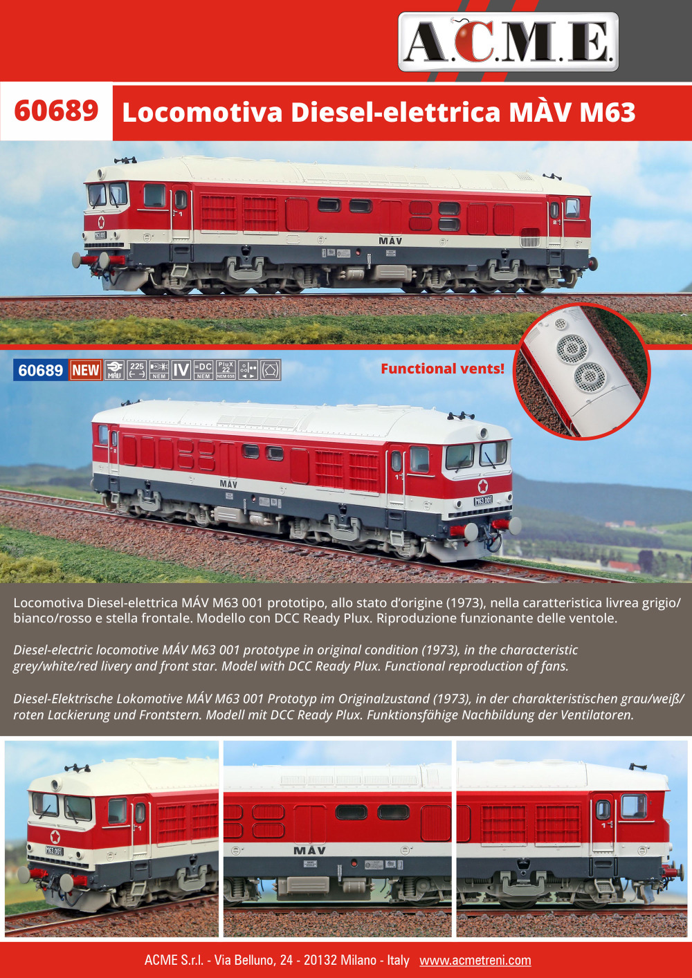 ACME - Anonima Costruzioni Modellistiche Esatte - MAV - M63 diesel locomotive