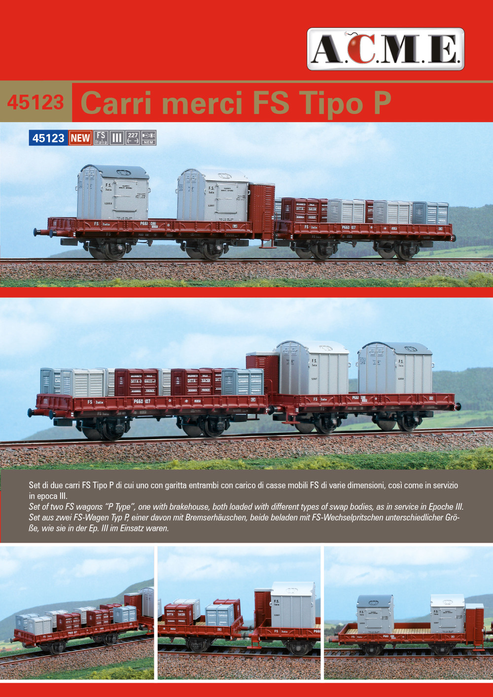 ACME - Anonima Costruzioni Modellistiche Esatte - FS - Type “P” freight wagons
