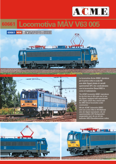 MÁV - V63 005 electric locomotive - ACME - Anonima Costruzioni Modellistiche Esatte