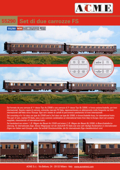 FS - Az 23500 & Bz 32000 passenger coaches - ACME - Anonima Costruzioni Modellistiche Esatte