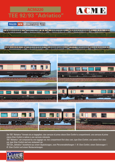 FS - TEE "Adriatico" passenger coaches - ACME - Anonima Costruzioni Modellistiche Esatte
