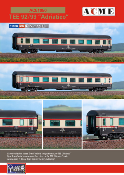 FS - TEE "Adriatico" Gran Confort passenger coach - ACME - Anonima Costruzioni Modellistiche Esatte
