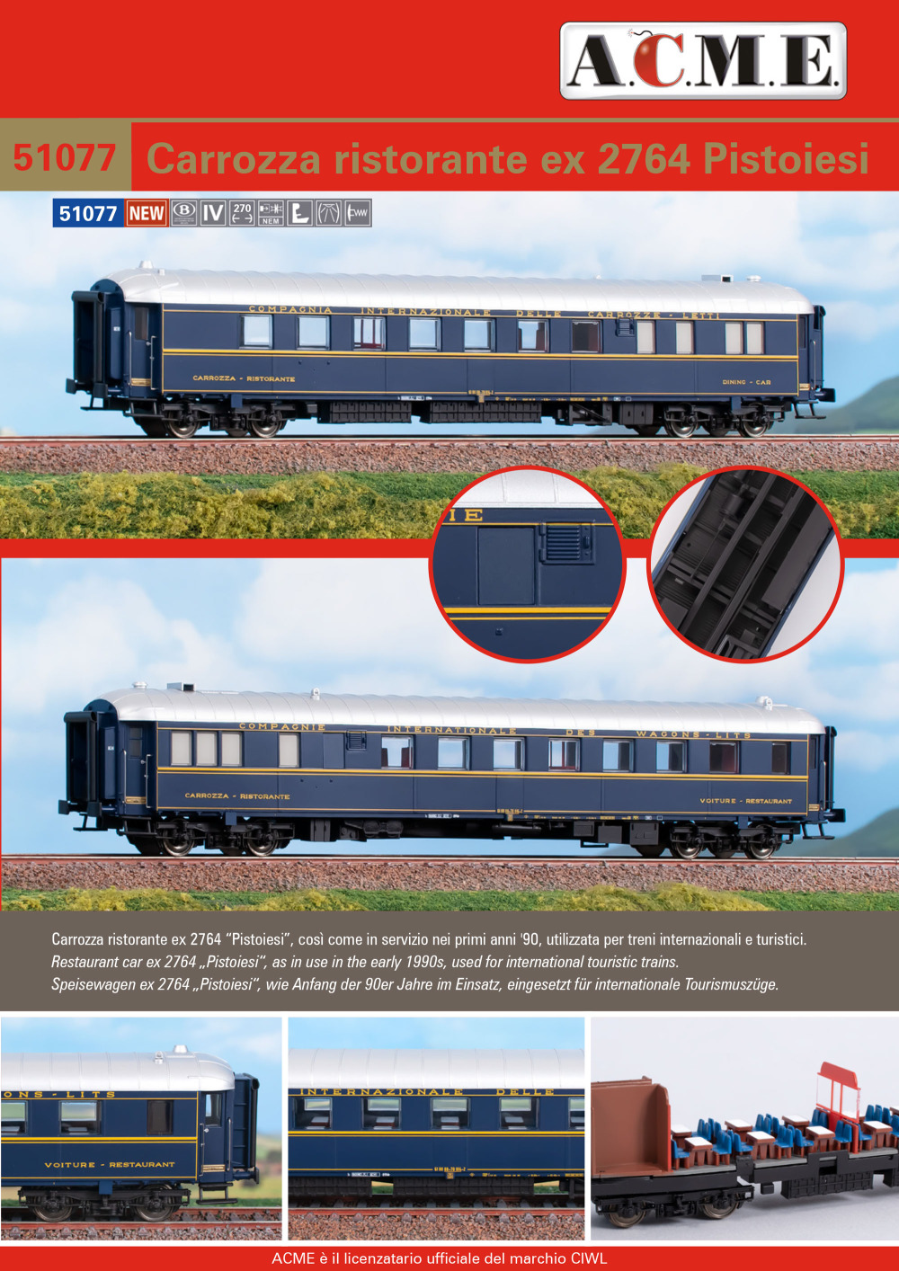 ACME - Anonima Costruzioni Modellistiche Esatte - SNCB NMBS / CIWL - Restaurant car