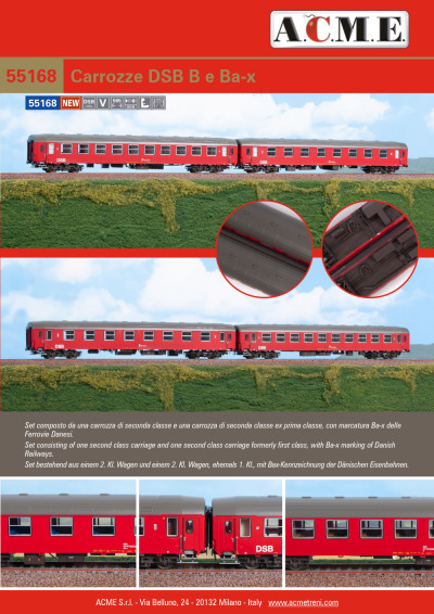 DSB - Ba-x passenger coaches - ACME - Anonima Costruzioni Modellistiche Esatte