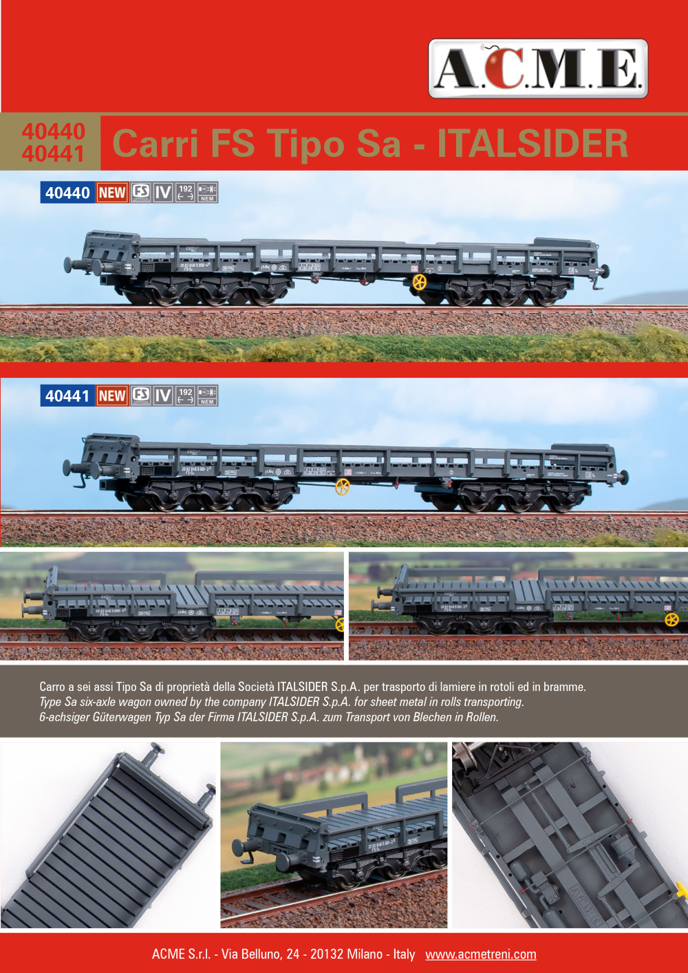 ACME - Anonima Costruzioni Modellistiche Esatte - ITALSIDER S.p.A. - Sa freight wagon