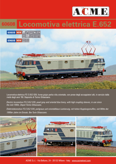 FS - E 652 039 electric locomotive - ACME - Anonima Costruzioni Modellistiche Esatte