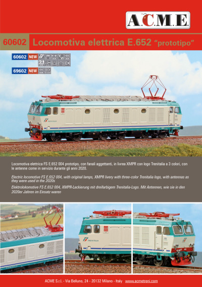 FS - E 652 004 electric locomotive - ACME - Anonima Costruzioni Modellistiche Esatte