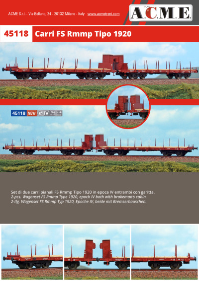 FS - Rmmp freight wagons - ACME - Anonima Costruzioni Modellistiche Esatte