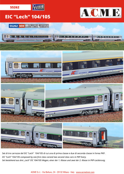 PKP - EIC 104/105 "Lech" passenger coaches set - ACME - Anonima Costruzioni Modellistiche Esatte