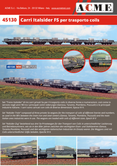 FS - Sa freight wagons - ACME - Anonima Costruzioni Modellistiche Esatte