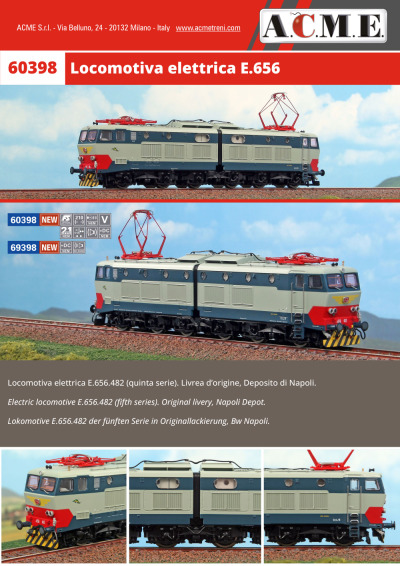 FS - E 656 482 electric locomotive - A.C.M.E. - Anonima Costruzioni Modellistiche Esatte