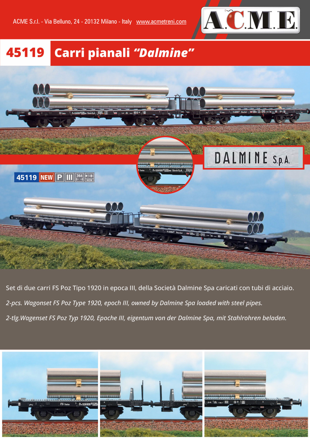 ACME - Anonima Costruzioni Modellistiche Esatte - FS - Poz freight wagons