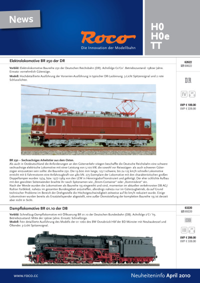 Neuheiteninfo April 2010 - Roco