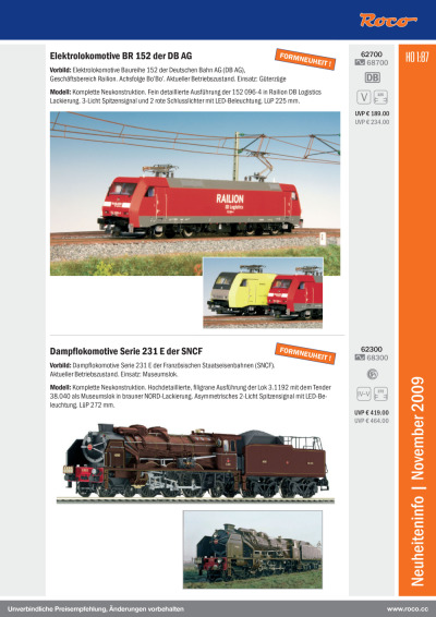 Neuheiteninfo November 2009 - Roco
