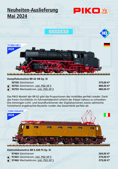 Neuheiten-Auslieferung Mai 2024 - PIKO