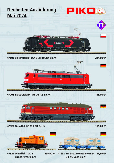 Neuheiten-Auslieferung Mai 2024 - PIKO