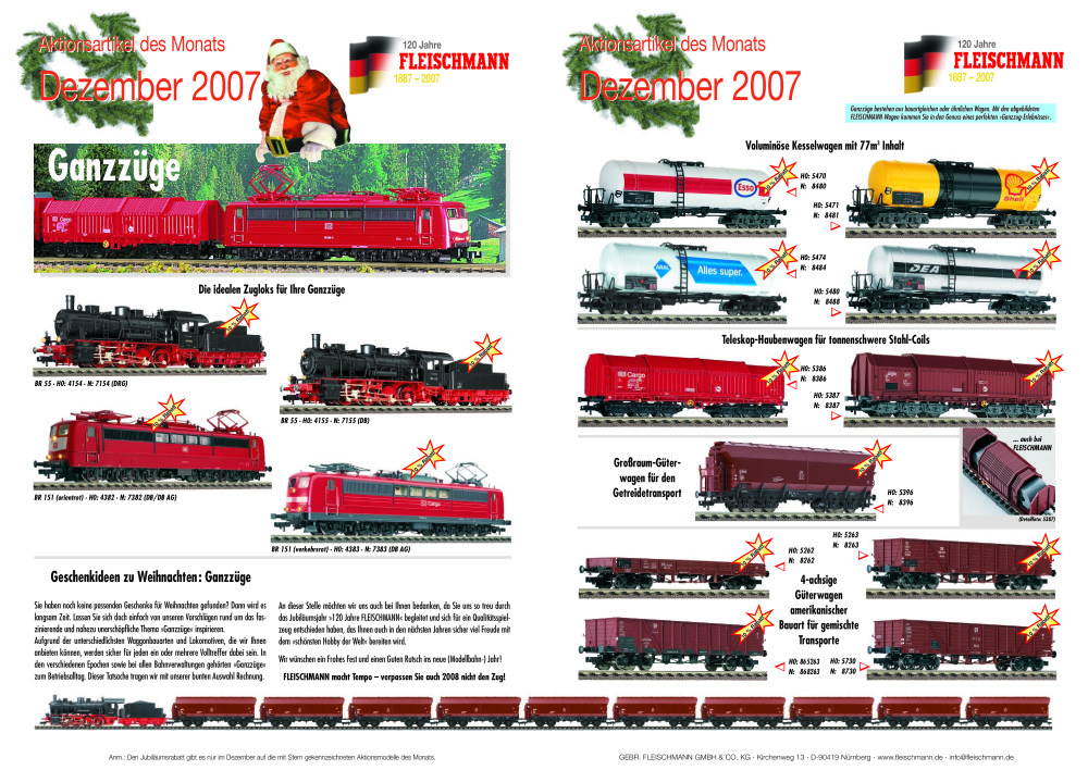 Fleischmann - Aktionsartikel des Monats Dezember 2007