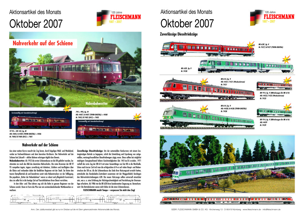 Fleischmann - Aktionsartikel des Monats Oktober 2007