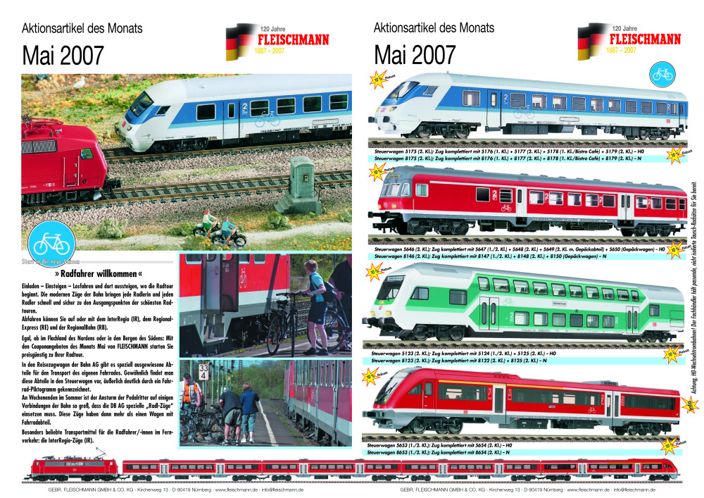 Fleischmann - Aktionsartikel des Monats Mai 2007