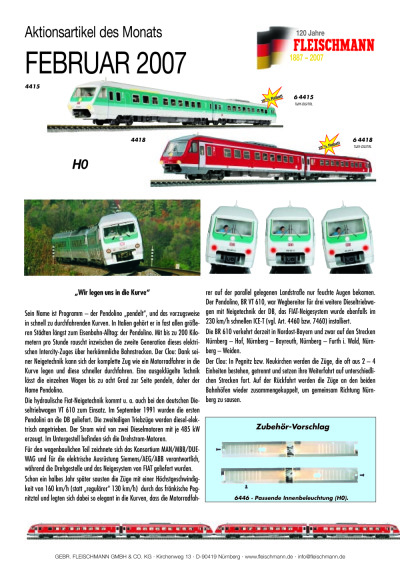 Aktionsartikel des Monats Februar 2007 - Fleischmann