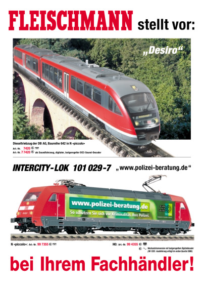 "Desiro" / Intercity-Lok 101 029-7 "www.polizei-beratung.de" - Fleischmann