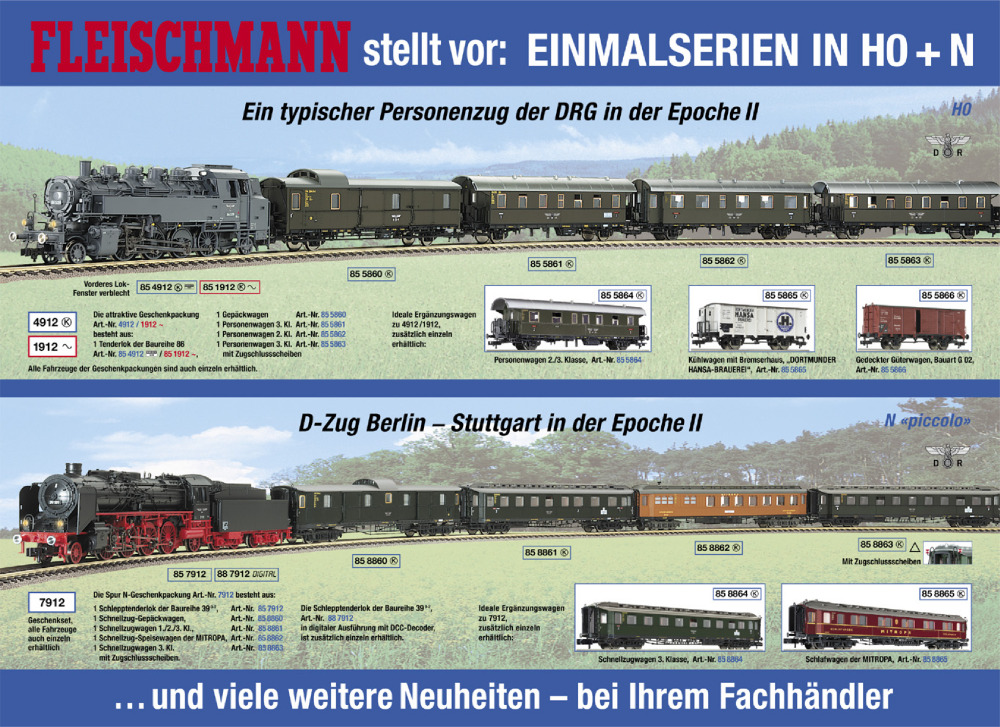 Fleischmann - Einamlserien in H0 + N