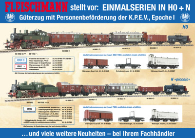 Güterzug mit Personenbeförderung der K.P.E.V., Epoche I - Fleischmann