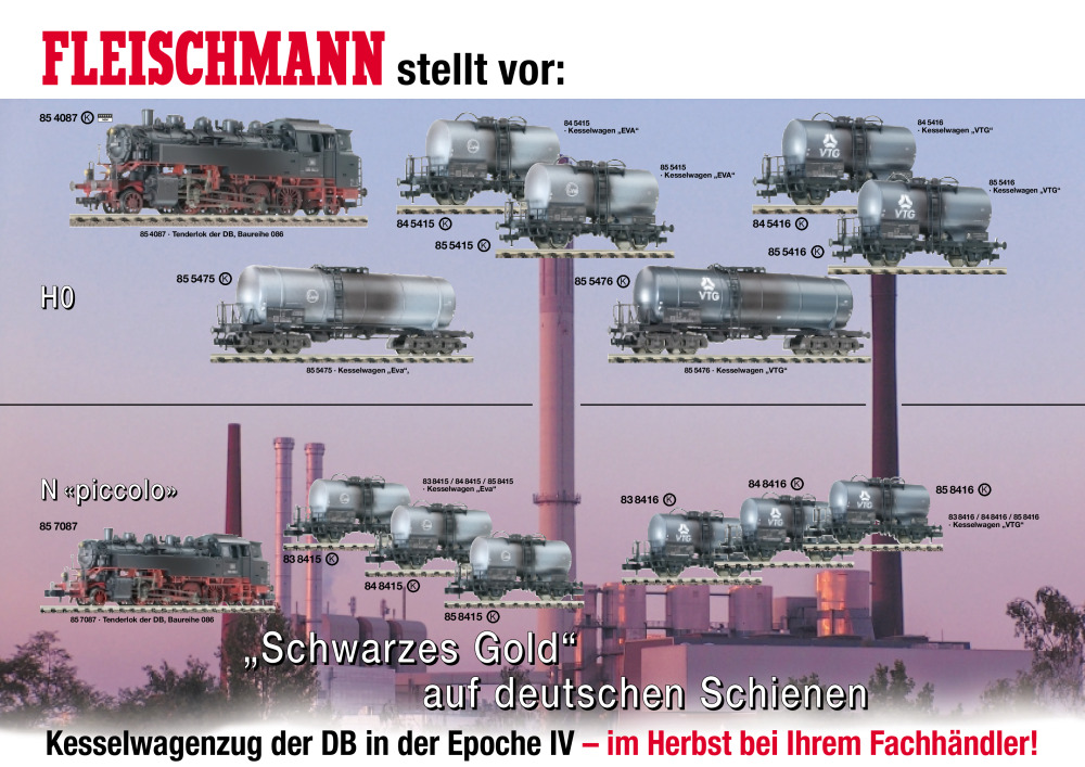 Fleischmann - Kesselwagenzug der DB in der Epoche IV