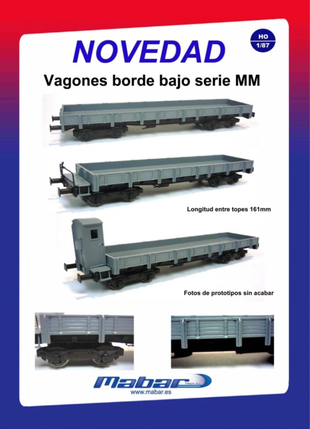 Mabar Tren - Novedad - Vagones borde bajo serie MM