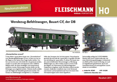 Wendezug-Befehlswagen, Bauart Cif, der DB - Fleischmann