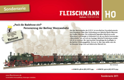 "Pack die Badehose ein!" Personenzug der Berliner Wannseebahn - Fleischmann