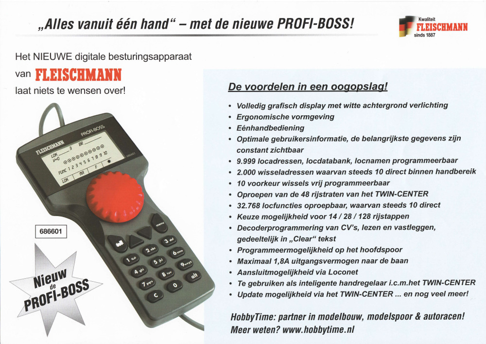 Fleischmann - "Alles vanuit één hand" - met de nieuwe PROFI-BOSS!