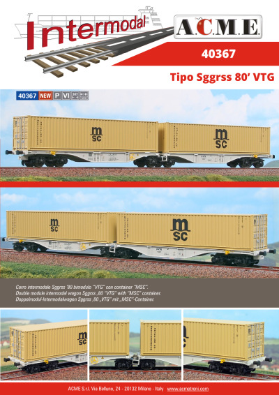 Sggrss 80' "VTG" freight wagon (ref. 40367) - ACME - Anonima Costruzioni Modellistiche Esatte