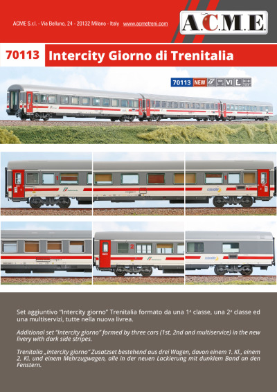 Intercity Giorno di Trenitalia set (ref. 70113) - ACME - Anonima Costruzioni Modellistiche Esatte