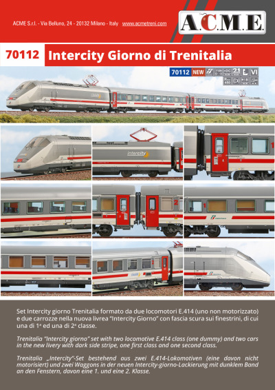 Intercity Giorno di Trenitalia set (ref. 70112) - ACME - Anonima Costruzioni Modellistiche Esatte