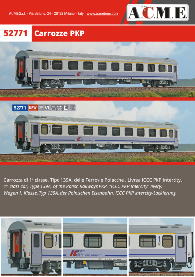 Carrozza "ICCC PKP Intercity" (ref. 52771) - ACME - Anonima Costruzioni Modellistiche Esatte