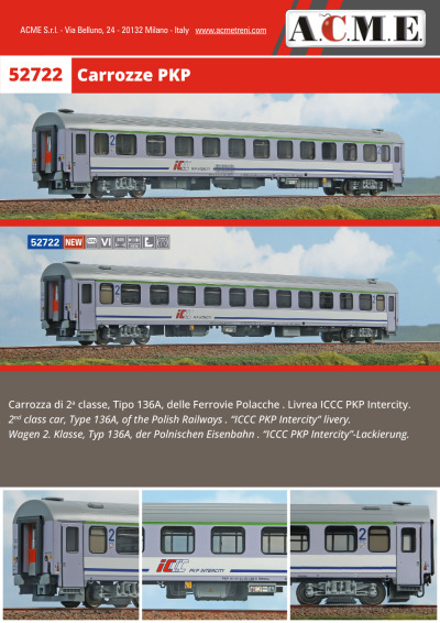 Carrozza "ICCC PKP Intercity" (ref. 52722) - ACME - Anonima Costruzioni Modellistiche Esatte