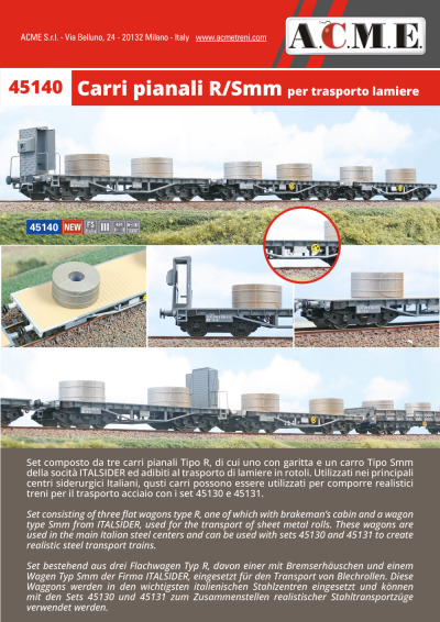 Carri pianali R/Smm per trasporto lamiere - ACME - Anonima Costruzioni Modellistiche Esatte