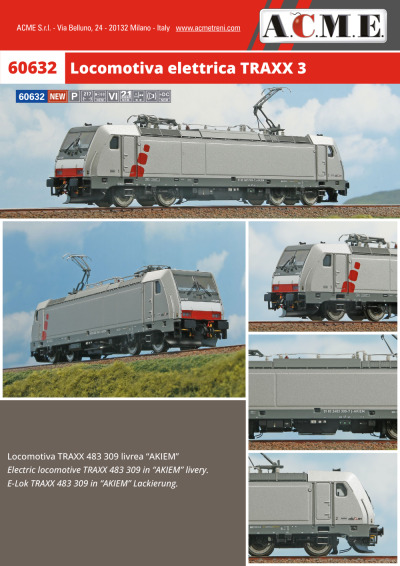 Locomotiva elettrica TRAXX 3 (ref. 60632) - ACME - Anonima Costruzioni Modellistiche Esatte