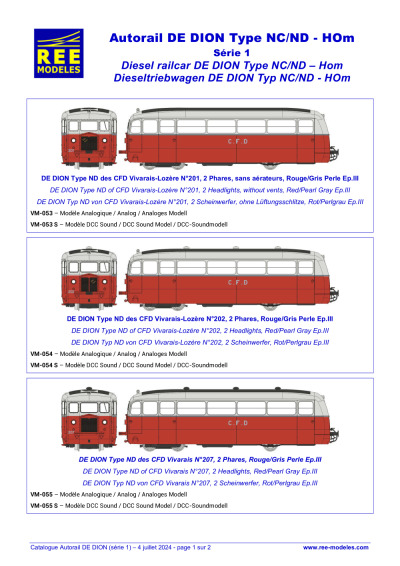 Autorail DE DION Type NC/ND - Série 1 - REE MODÈLES - Rails Europ Express